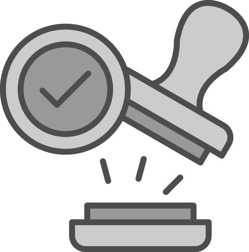 Stamp Line Filled Greyscale Icon Design vector