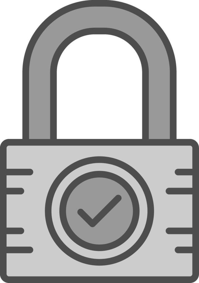 Padlock Line Filled Greyscale Icon Design vector