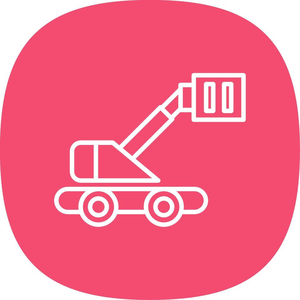 Boom Lift Line Curve Icon Design vector