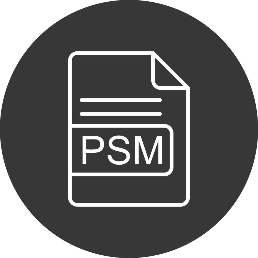 PSM File Format Line Inverted Icon Design vector