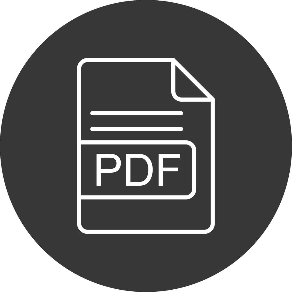 pdf archivo formato línea invertido icono diseño vector