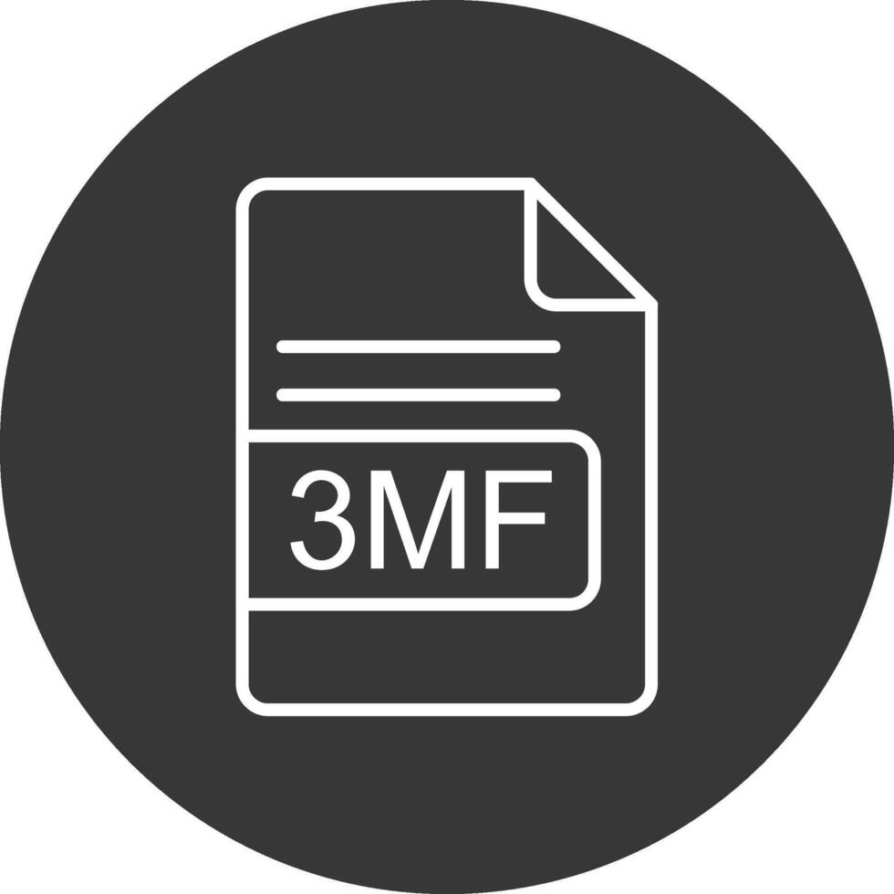 3MF File Format Line Inverted Icon Design vector