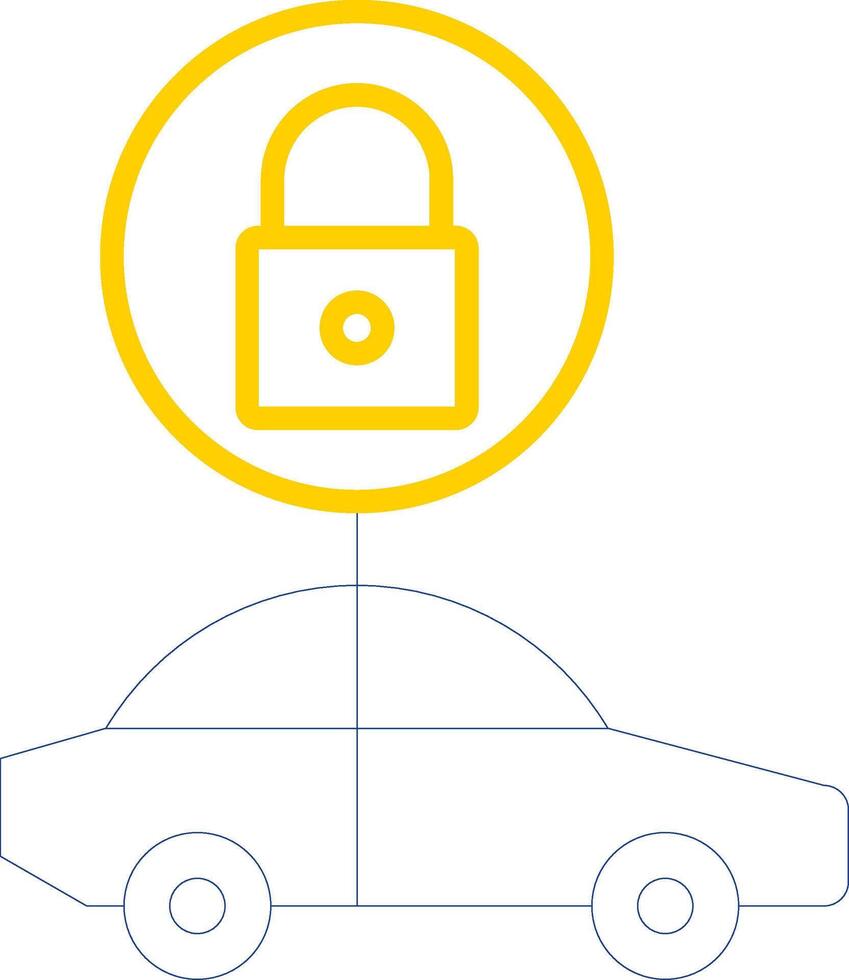 Secured Line Two Colour Icon Design vector