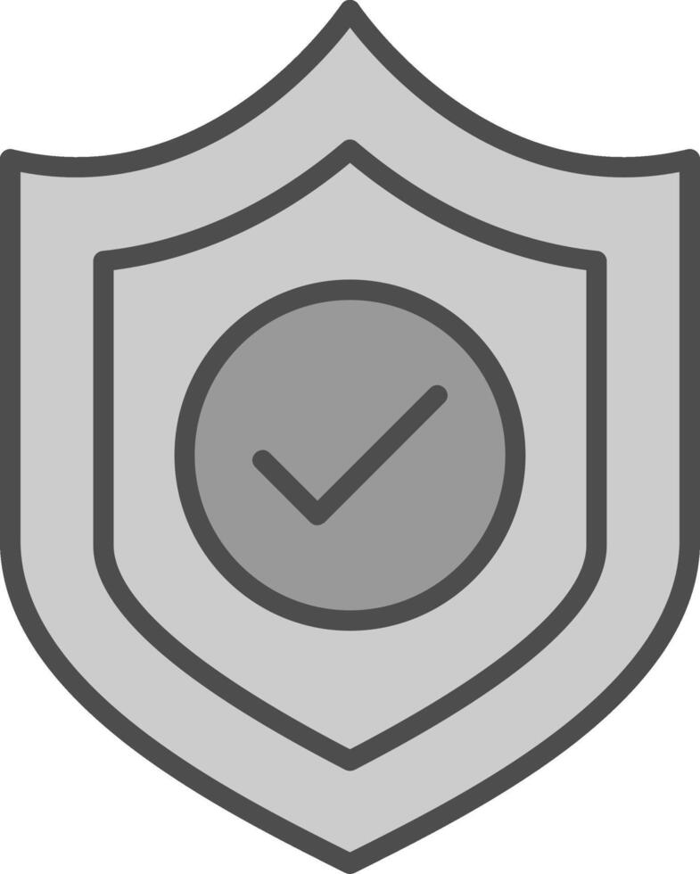 Shield Line Filled Greyscale Icon Design vector