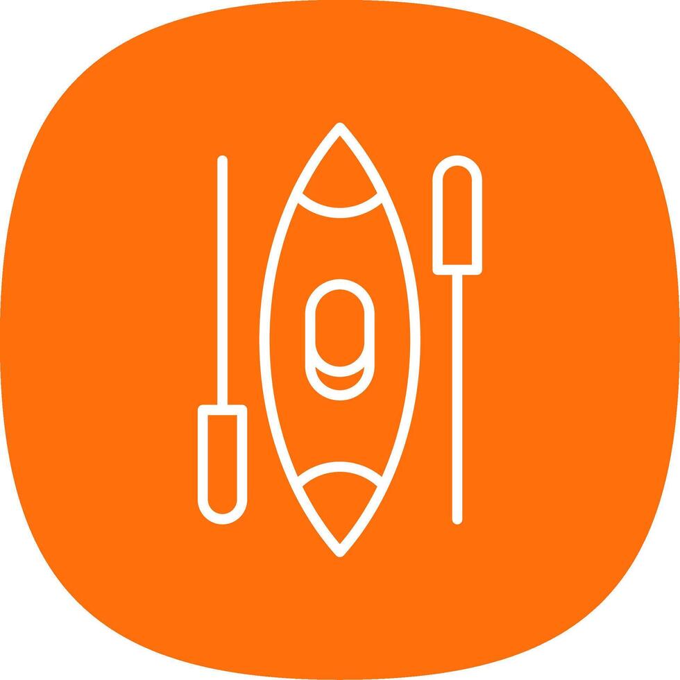 Canoe Line Curve Icon Design vector