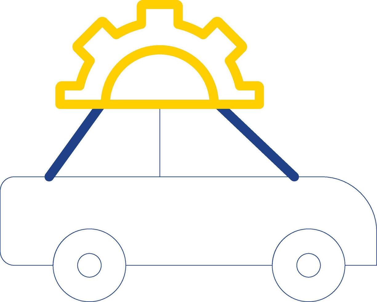 coche reparar línea dos color icono diseño vector