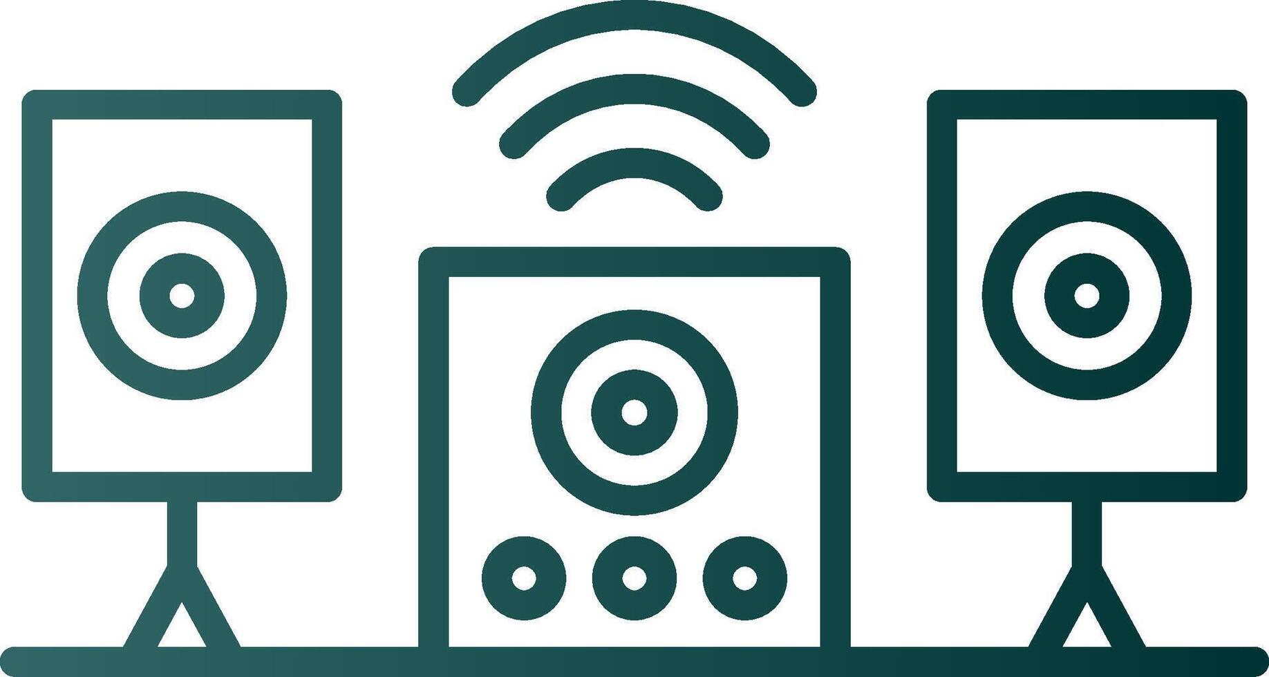 Audio System Line Gradient Icon vector