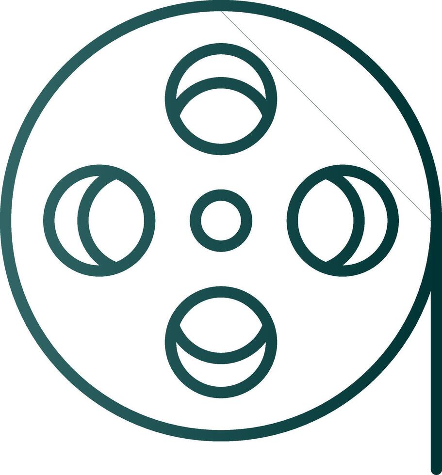 Film Reel Line Gradient Icon vector