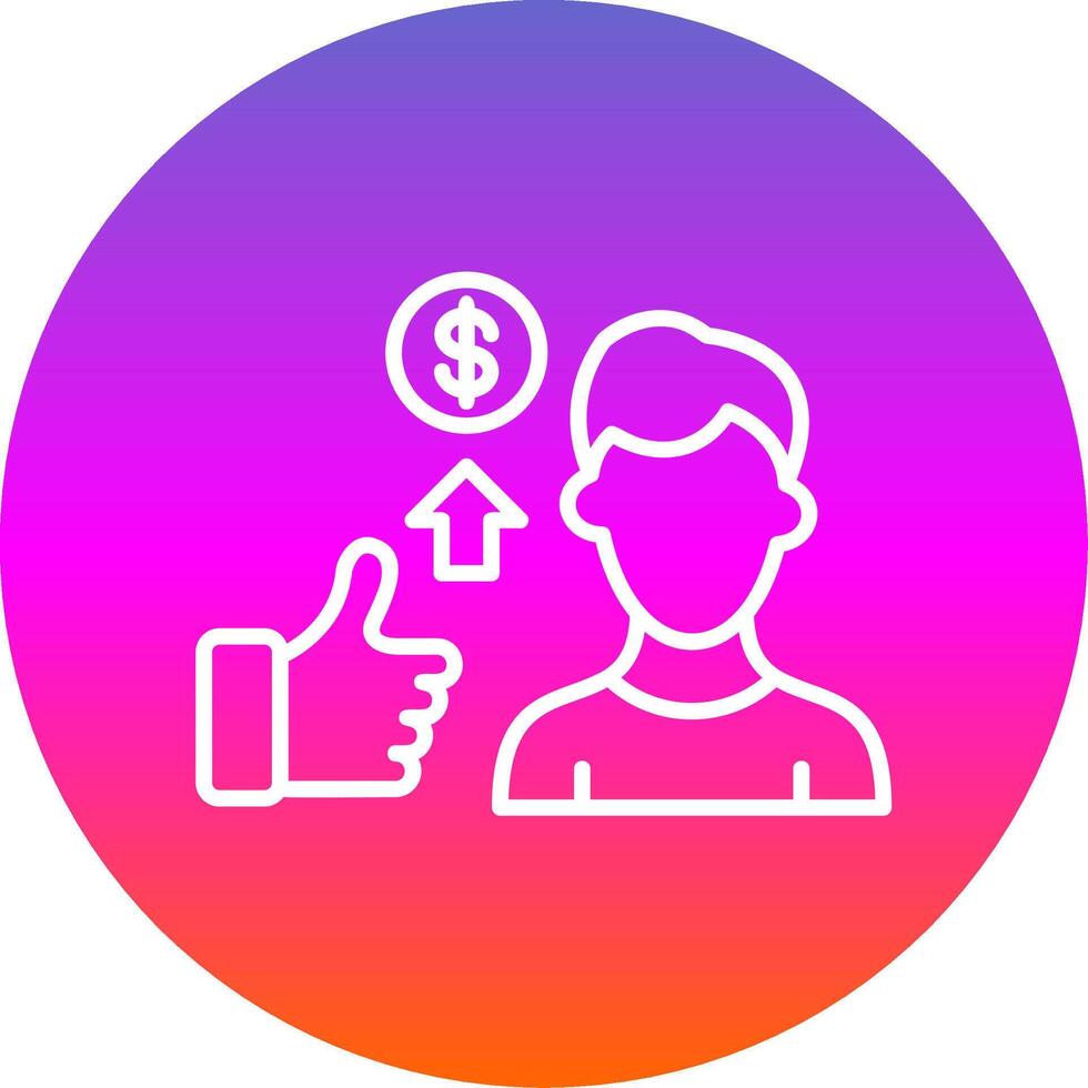 Brainstorming Line Gradient Circle Icon vector
