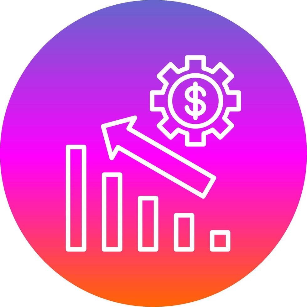 Wind Turbine Line Gradient Circle Icon vector