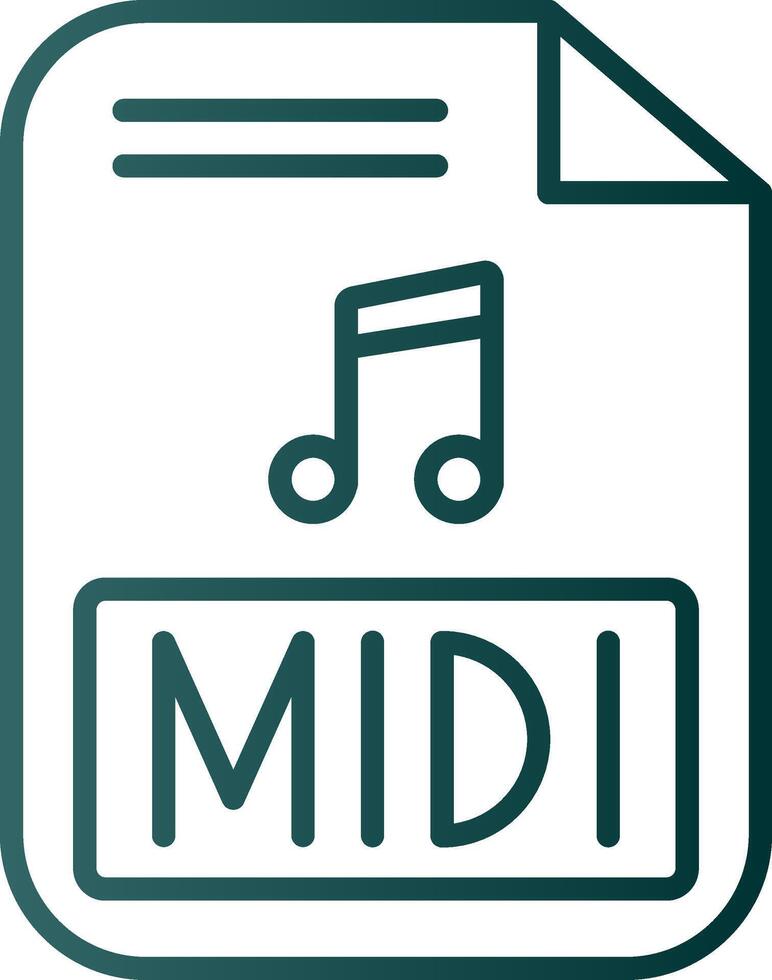 midi línea degradado icono vector