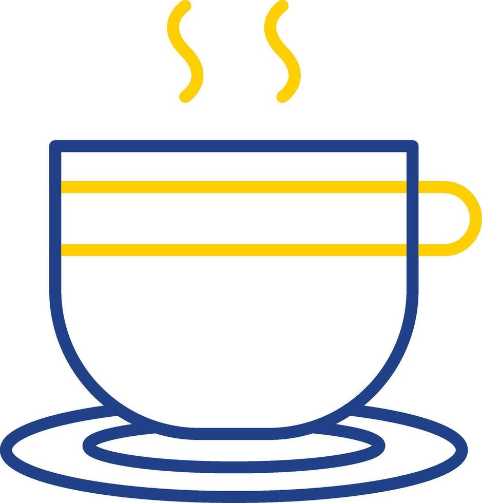 Teacup Line Two Colour Icon Design vector