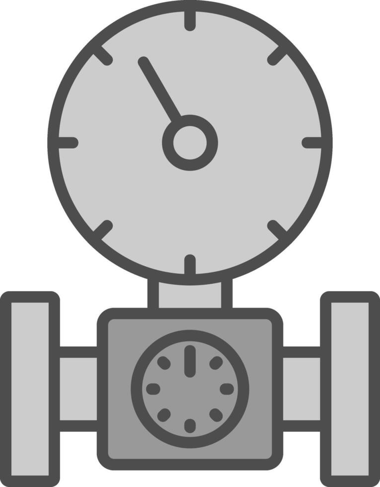 Pressure Gauge Line Filled Greyscale Icon Design vector