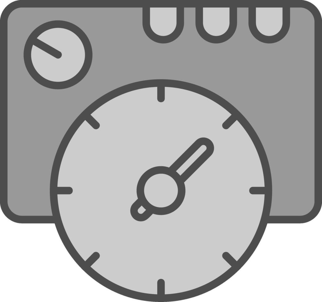 Thermostat Line Filled Greyscale Icon Design vector