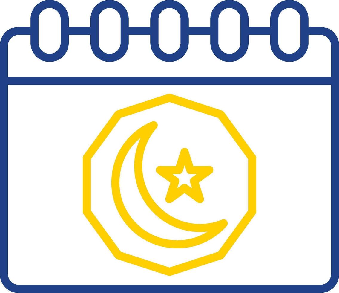 Ramadan Day Line Two Colour Icon Design vector