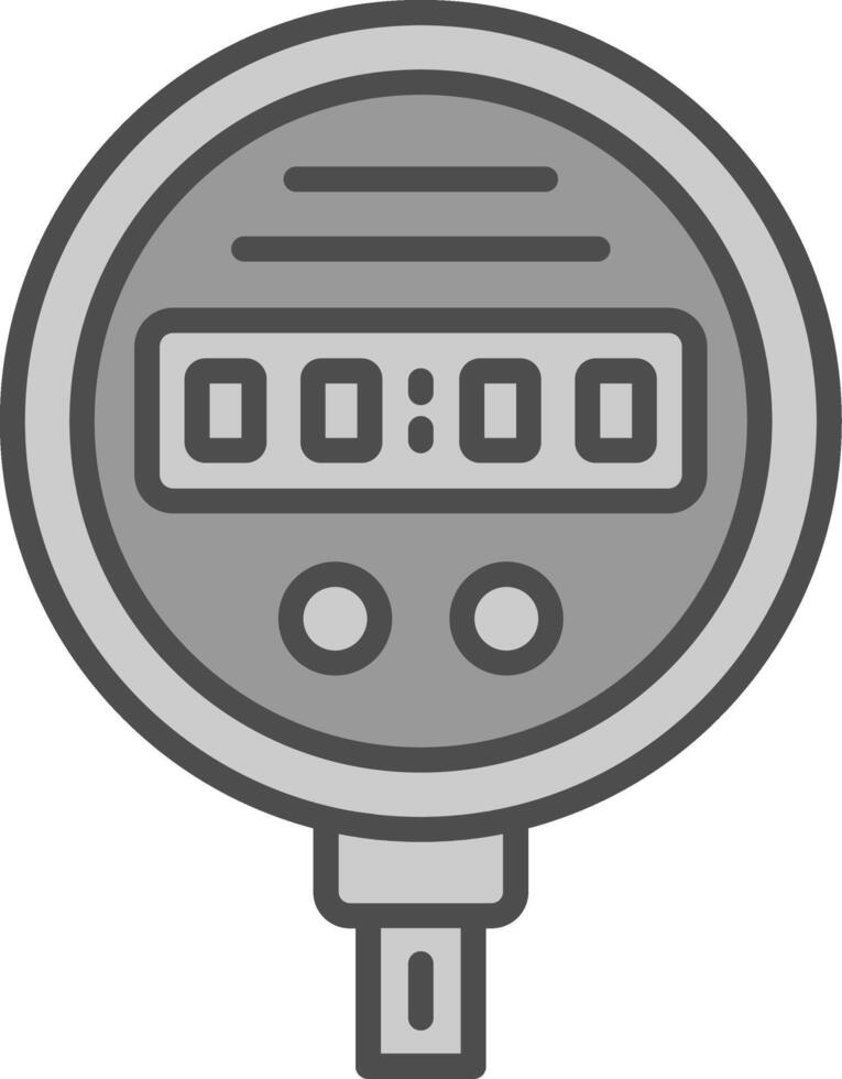 Pressure Gauge Line Filled Greyscale Icon Design vector