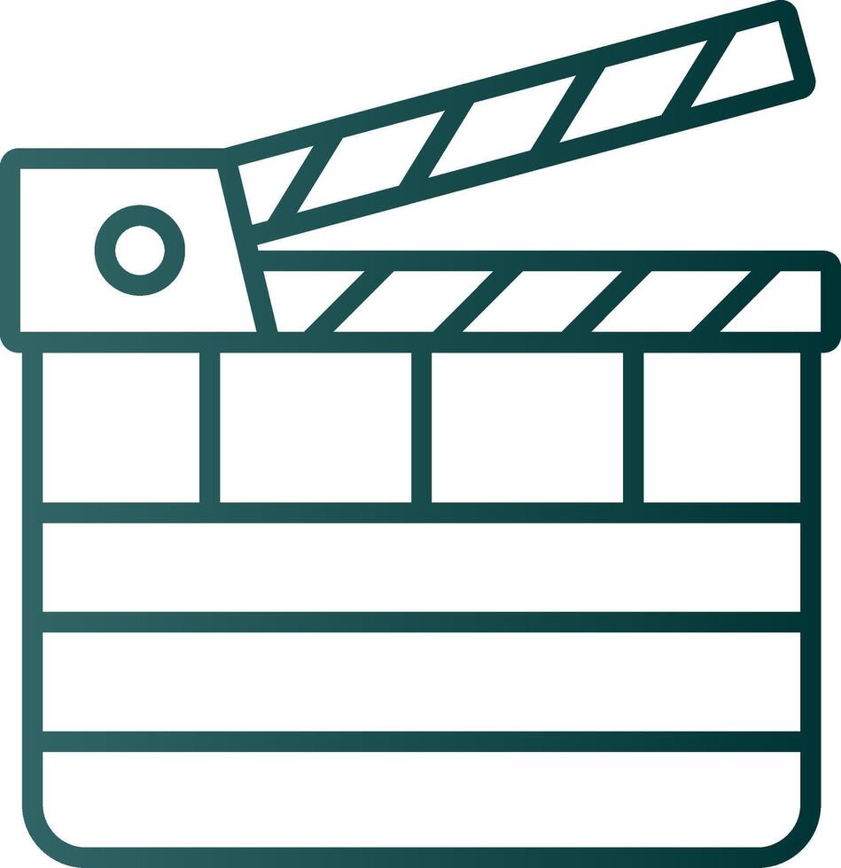 Clapperboard Line Gradient Icon vector