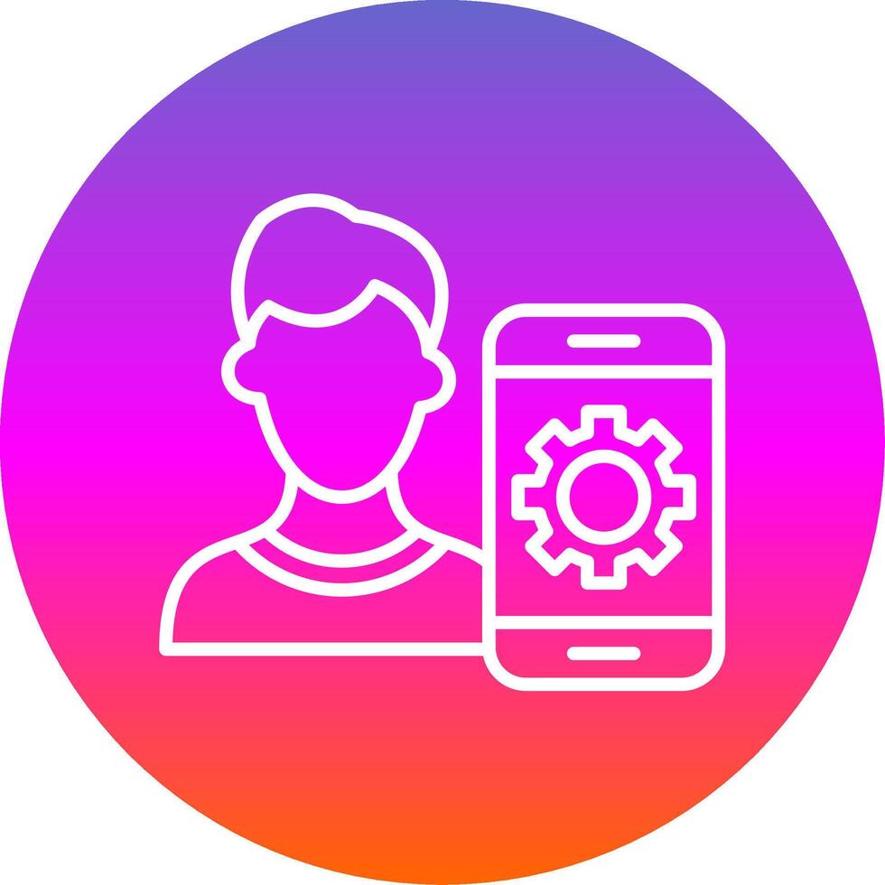 Trowel Line Gradient Circle Icon vector