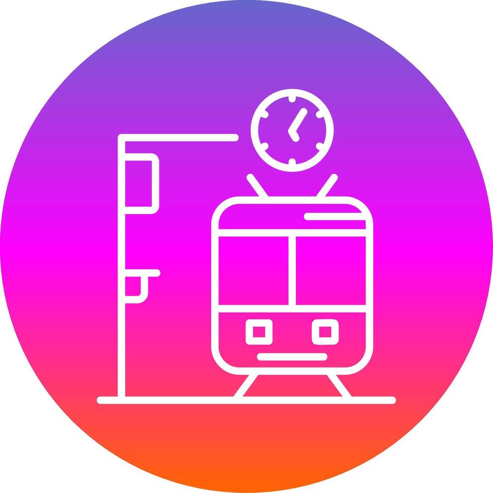 Metro Station Line Gradient Circle Icon vector