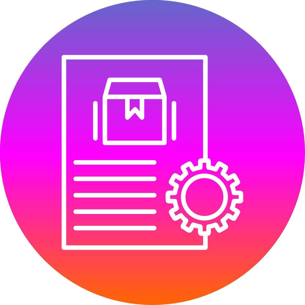 Order Processing Line Gradient Circle Icon vector