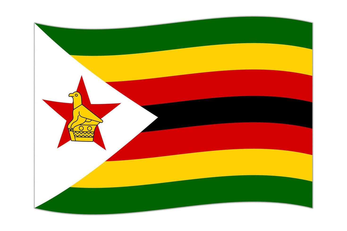 Waving flag of the country Zimbabwe. illustration. vector