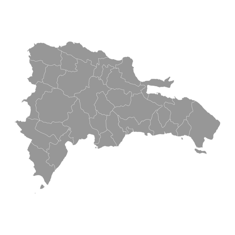 Dominican Republic map with administrative divisions. illustration. vector