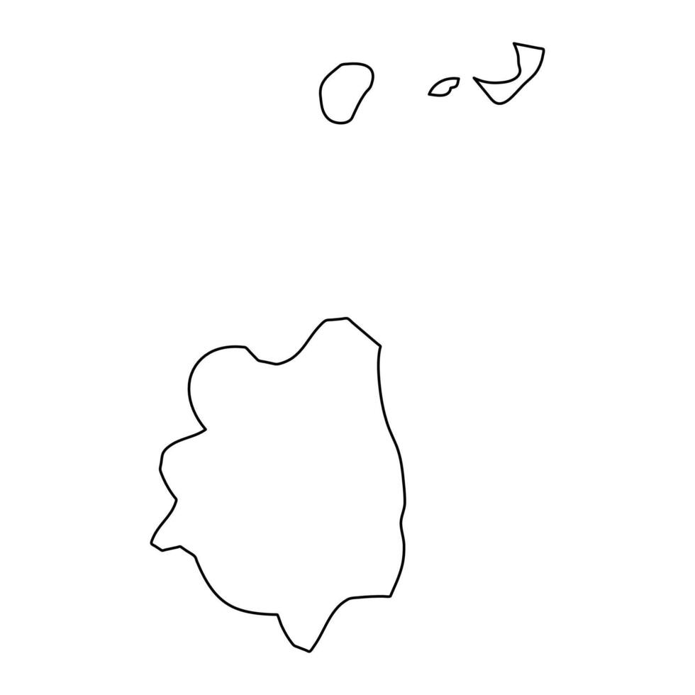Brava island map, Cape Verde. illustration. vector
