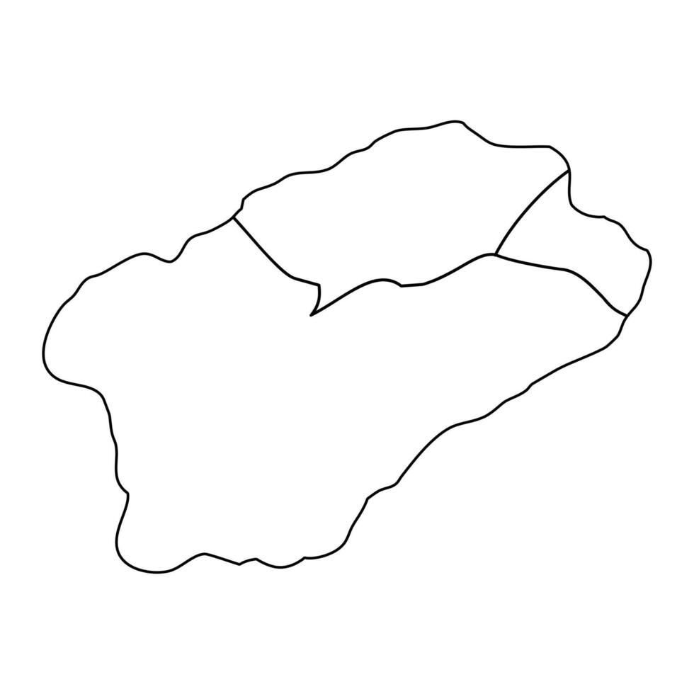 Santo Antao island map with administrative division, Cape Verde. illustration. vector