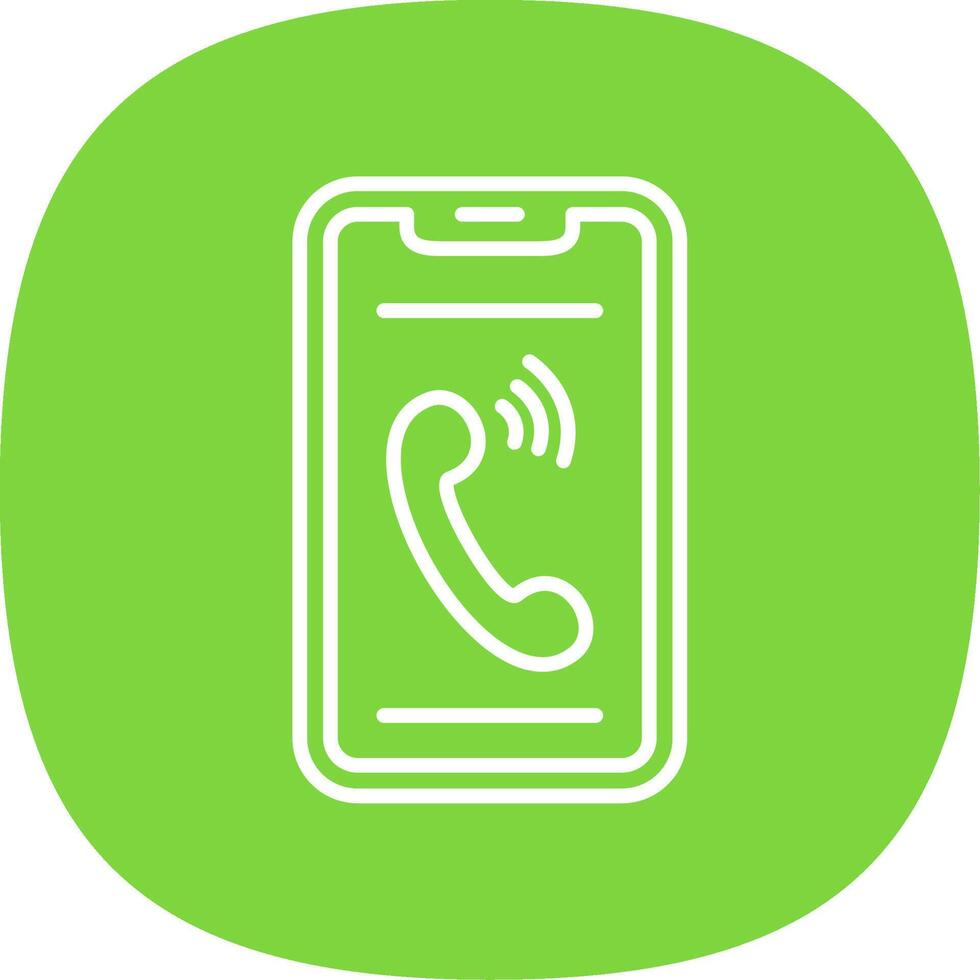 Phone Line Curve Icon Design vector