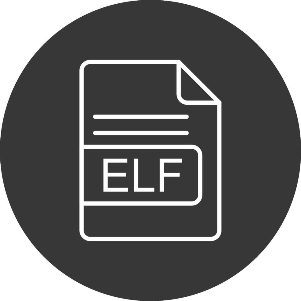 ELF File Format Line Inverted Icon Design vector