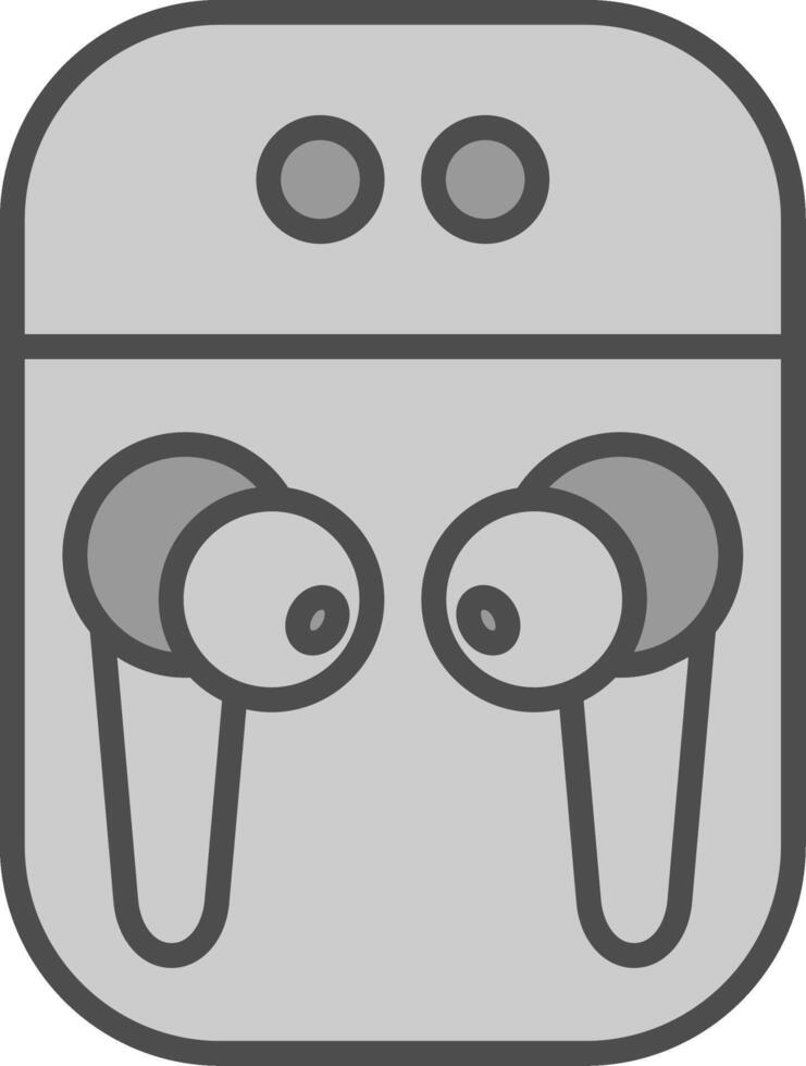 Earbuds Line Filled Greyscale Icon Design vector