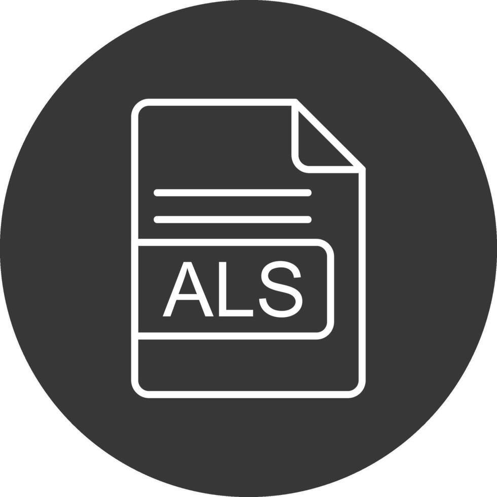 ALS File Format Line Inverted Icon Design vector