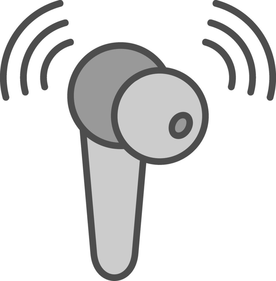 Earbud Line Filled Greyscale Icon Design vector