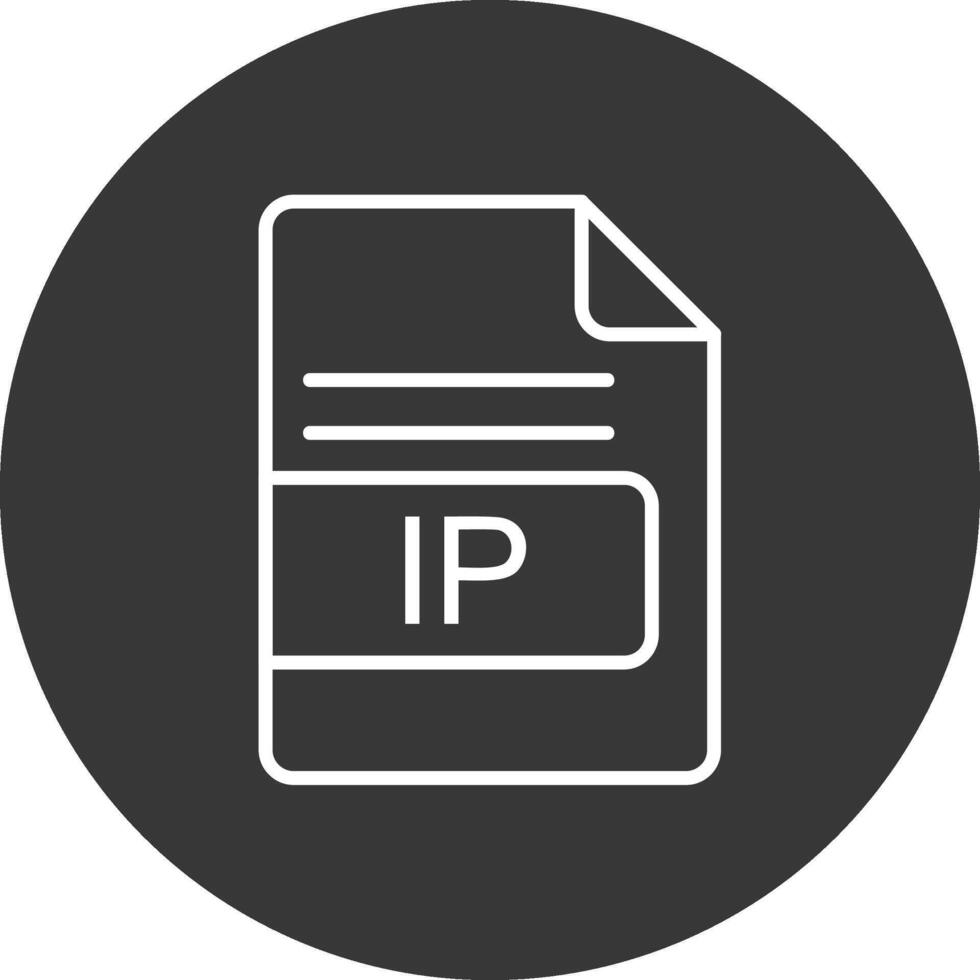 IP File Format Line Inverted Icon Design vector