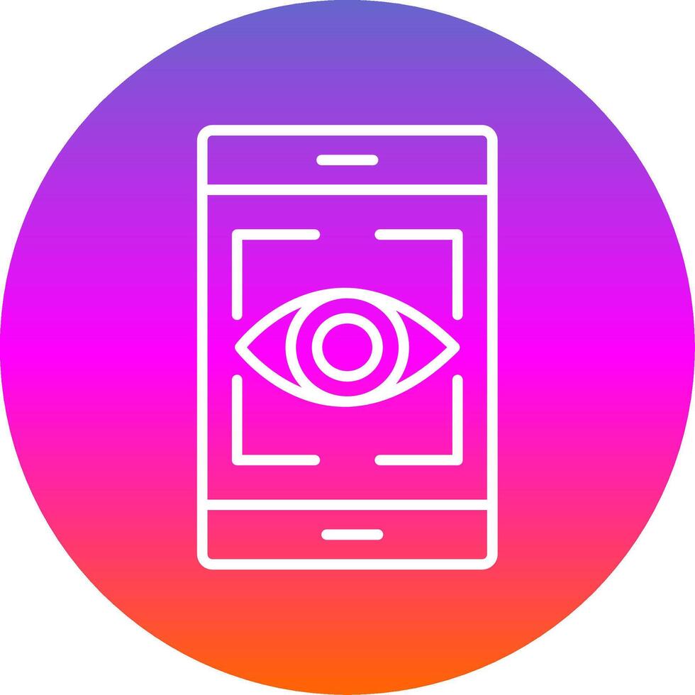 Eye Recognition Line Gradient Circle Icon vector