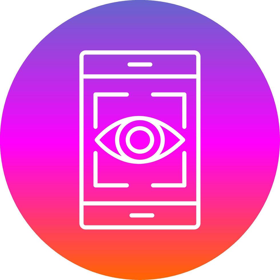 Eye Recognition Line Gradient Circle Icon vector