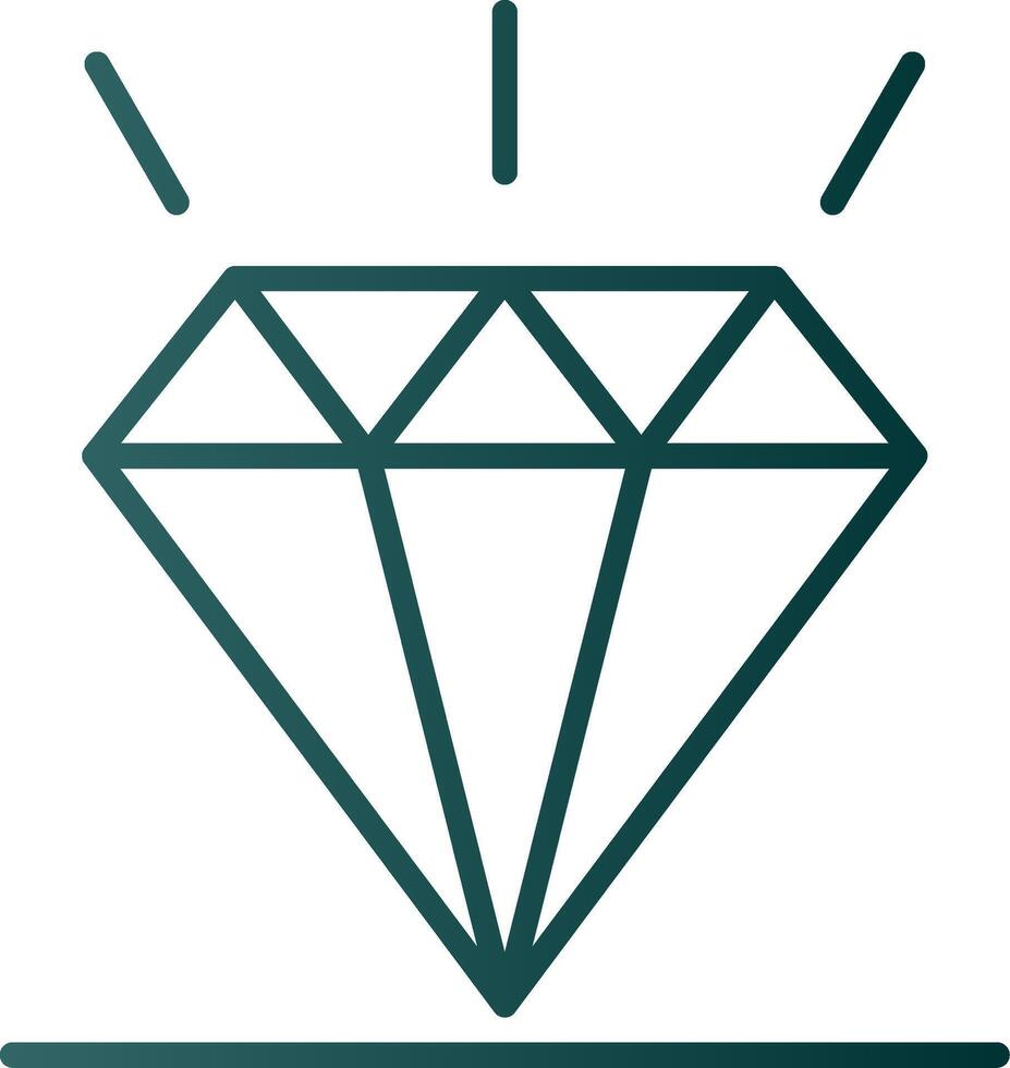 Diamond Line Gradient Icon vector