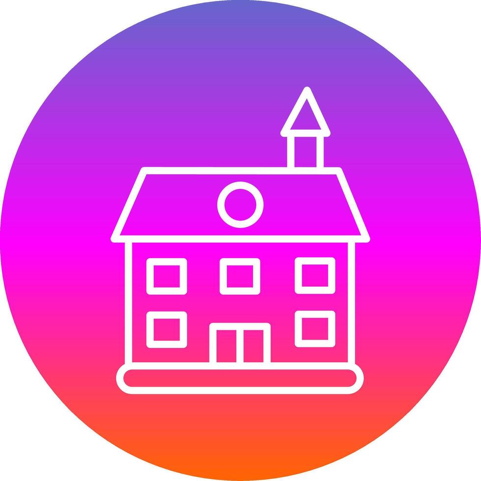 Private Guest House Line Gradient Circle Icon vector