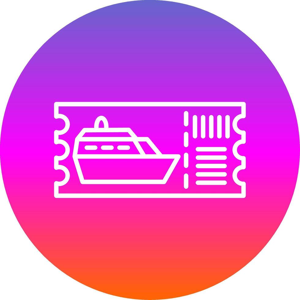 Cruise Ticket Line Gradient Circle Icon vector