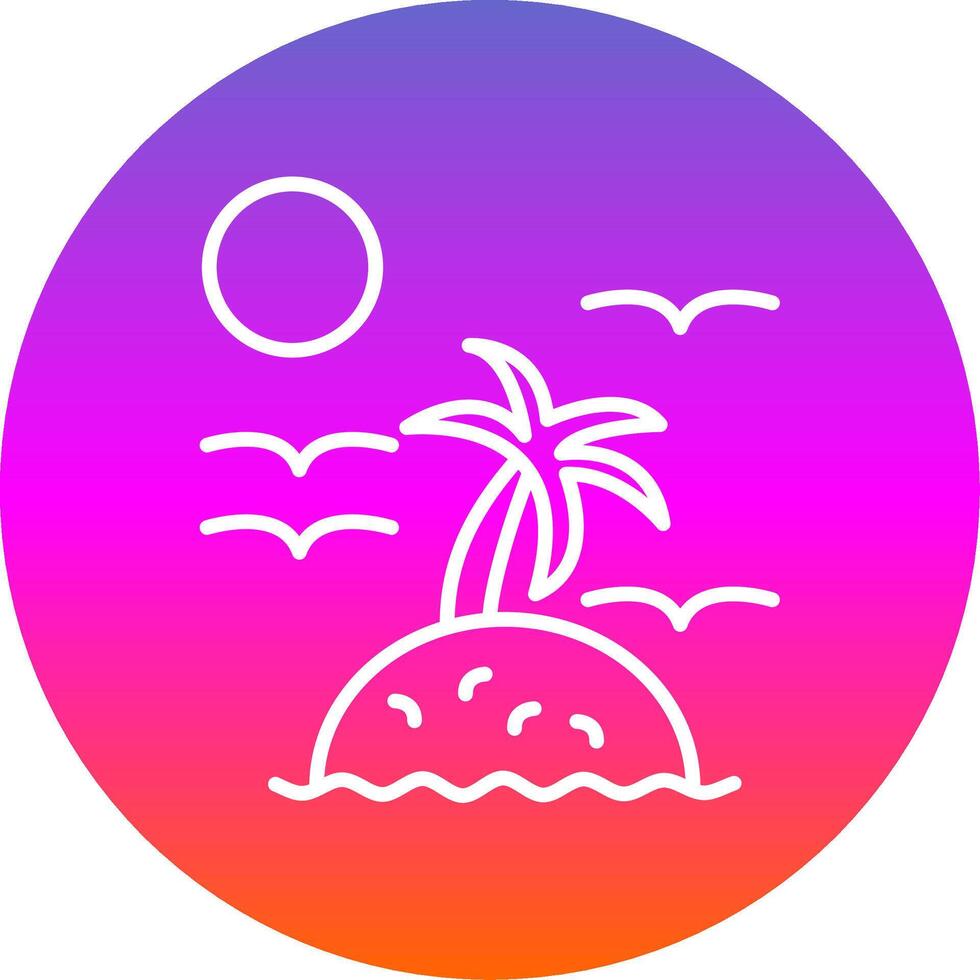 Island Line Gradient Circle Icon vector