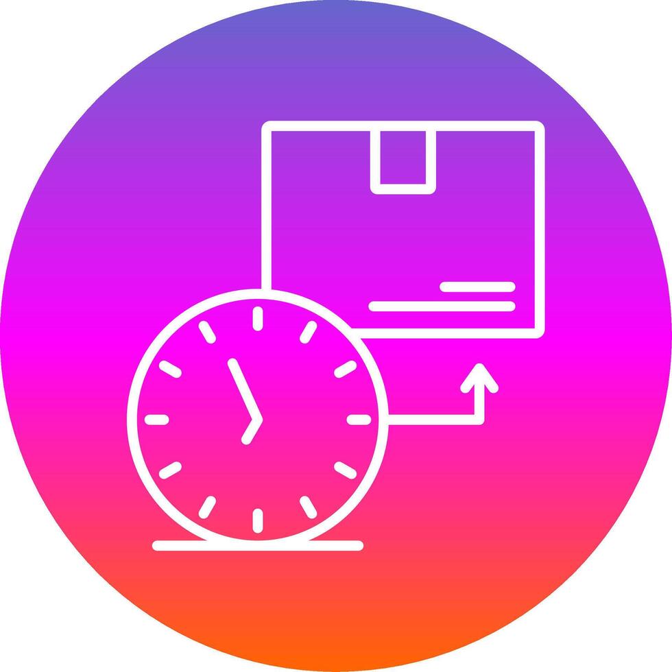 On Time Deliveries Line Gradient Circle Icon vector