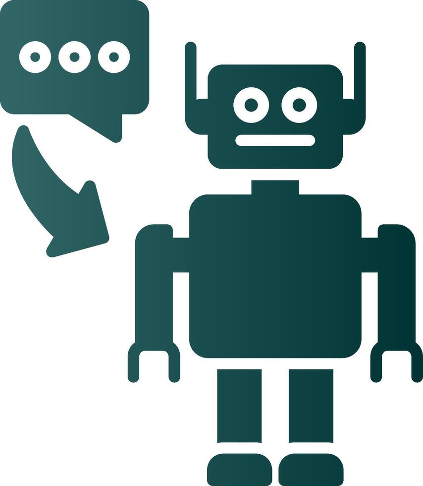 Robot Glyph Gradient Icon vector