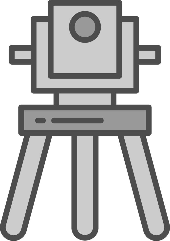 Theodolite Line Filled Greyscale Icon Design vector