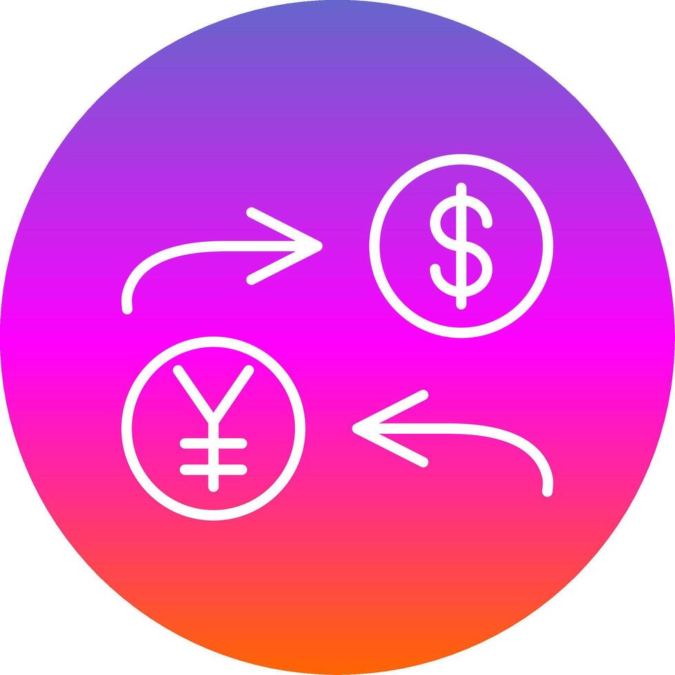 Currency Exchange Line Gradient Circle Icon vector