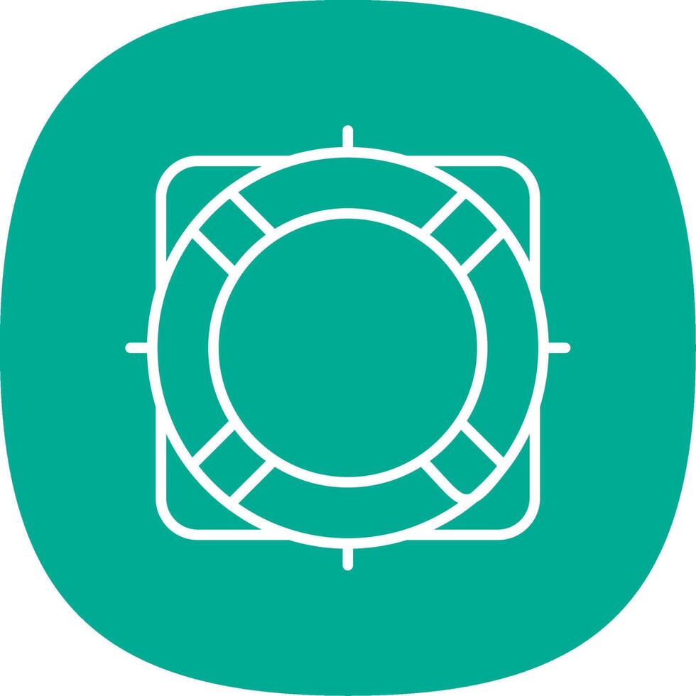 Rescue Buoy Line Curve Icon Design vector