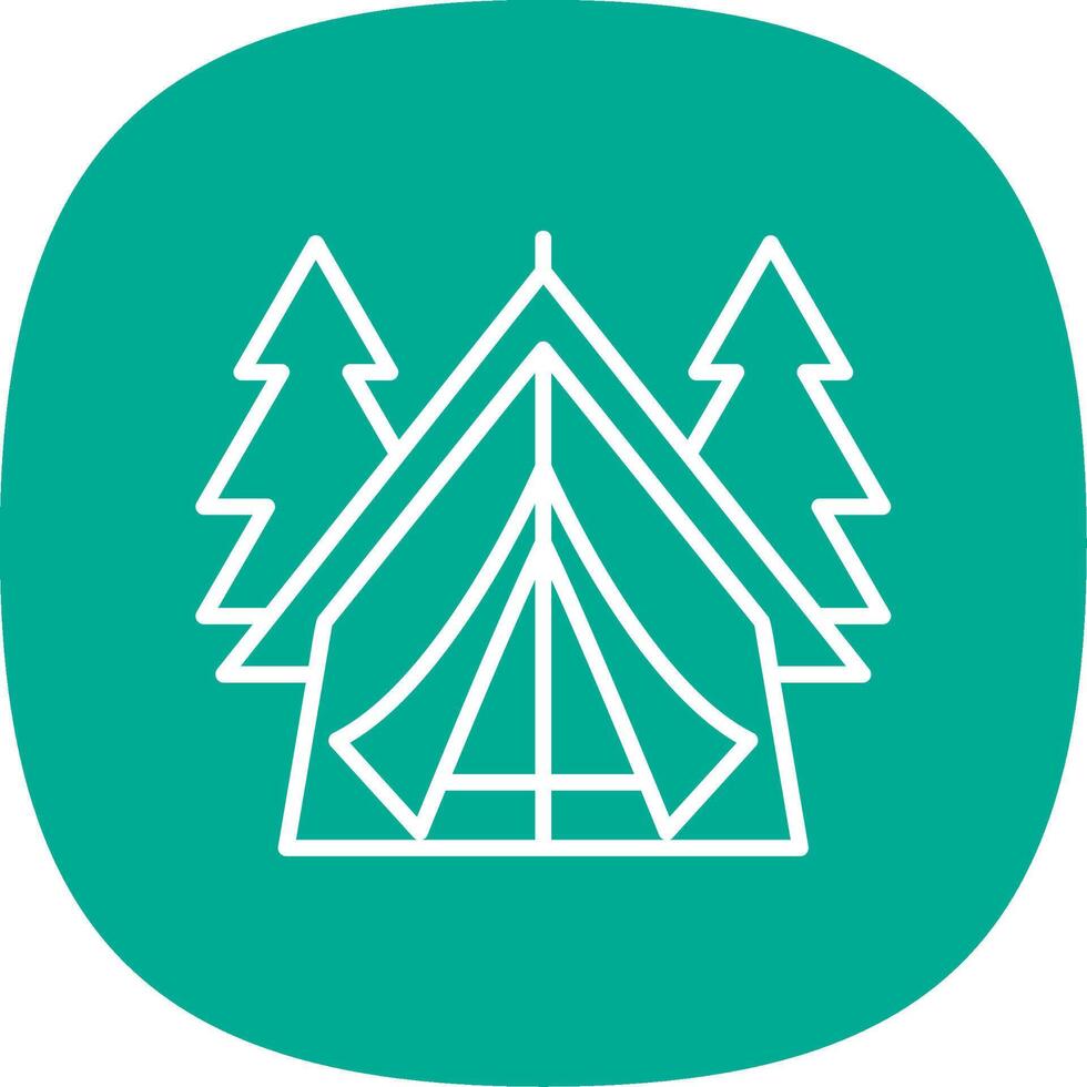 Tent Line Curve Icon Design vector