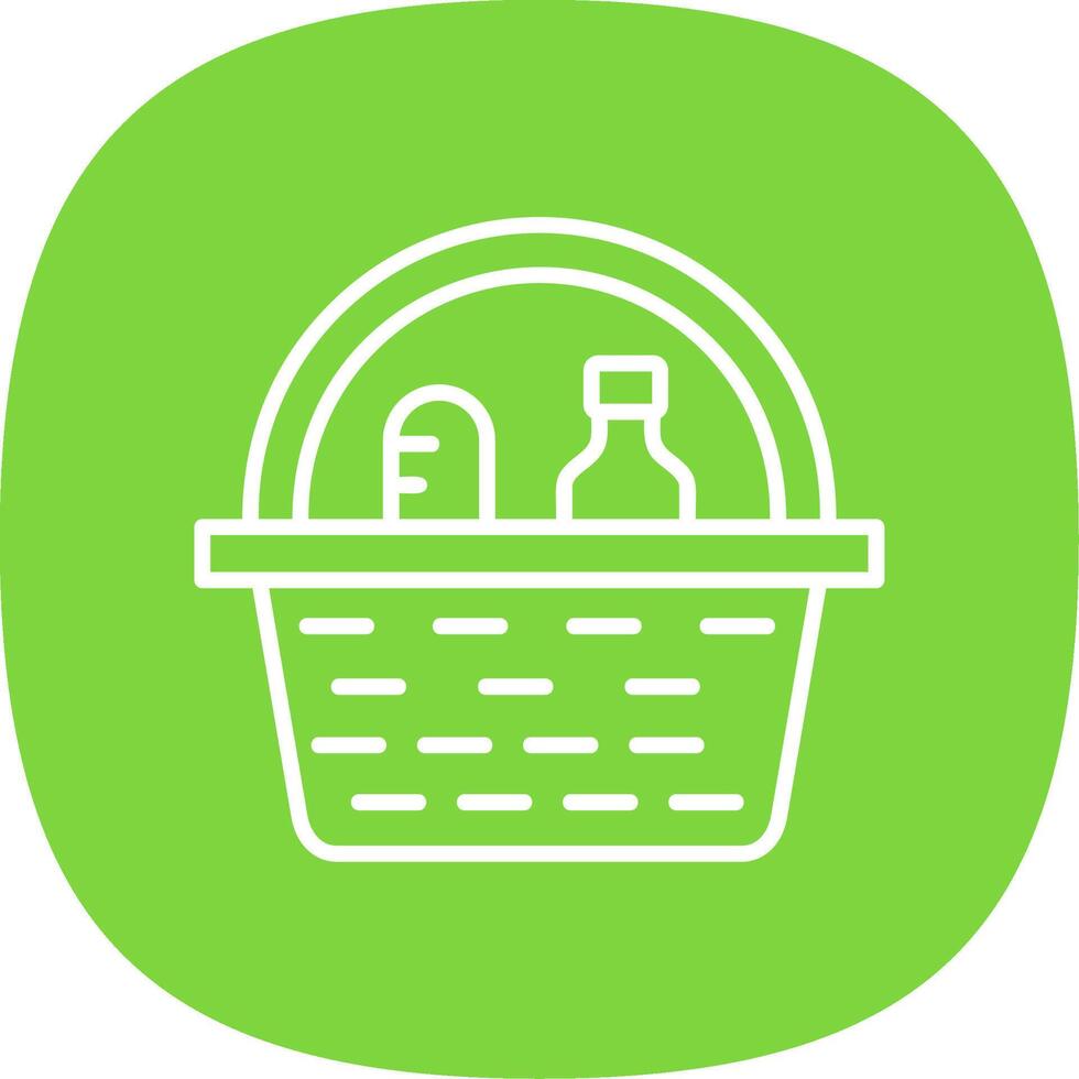 Picnic Basket Line Curve Icon Design vector