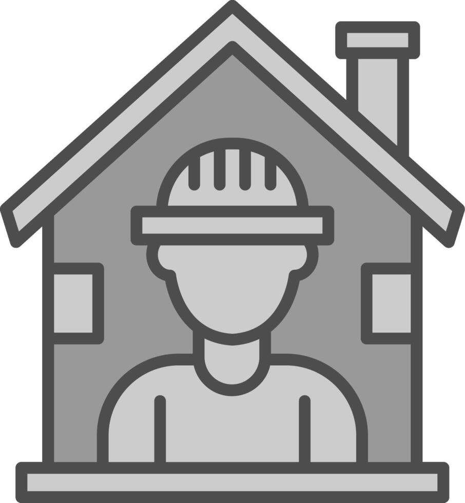 House Line Filled Greyscale Icon Design vector