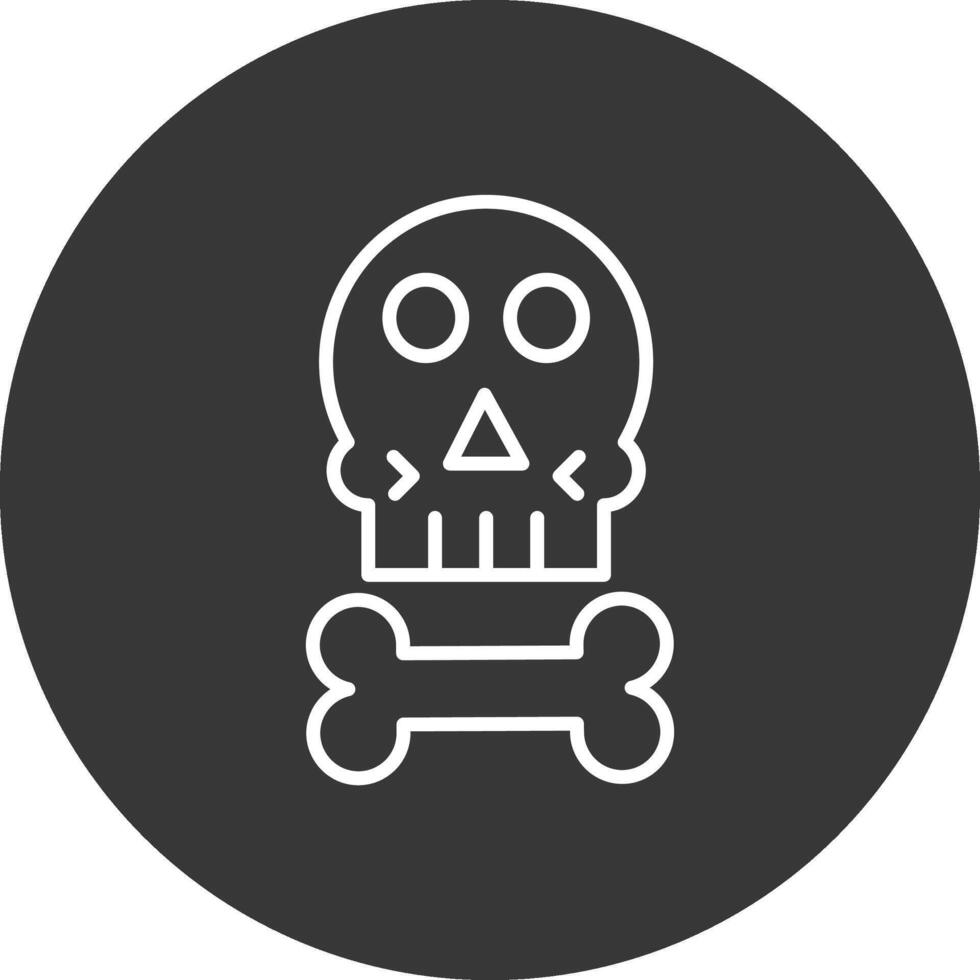 Skull Line Inverted Icon Design vector