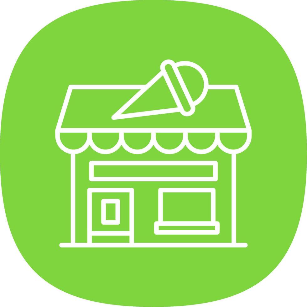 Ice Cream Shop Line Curve Icon Design vector